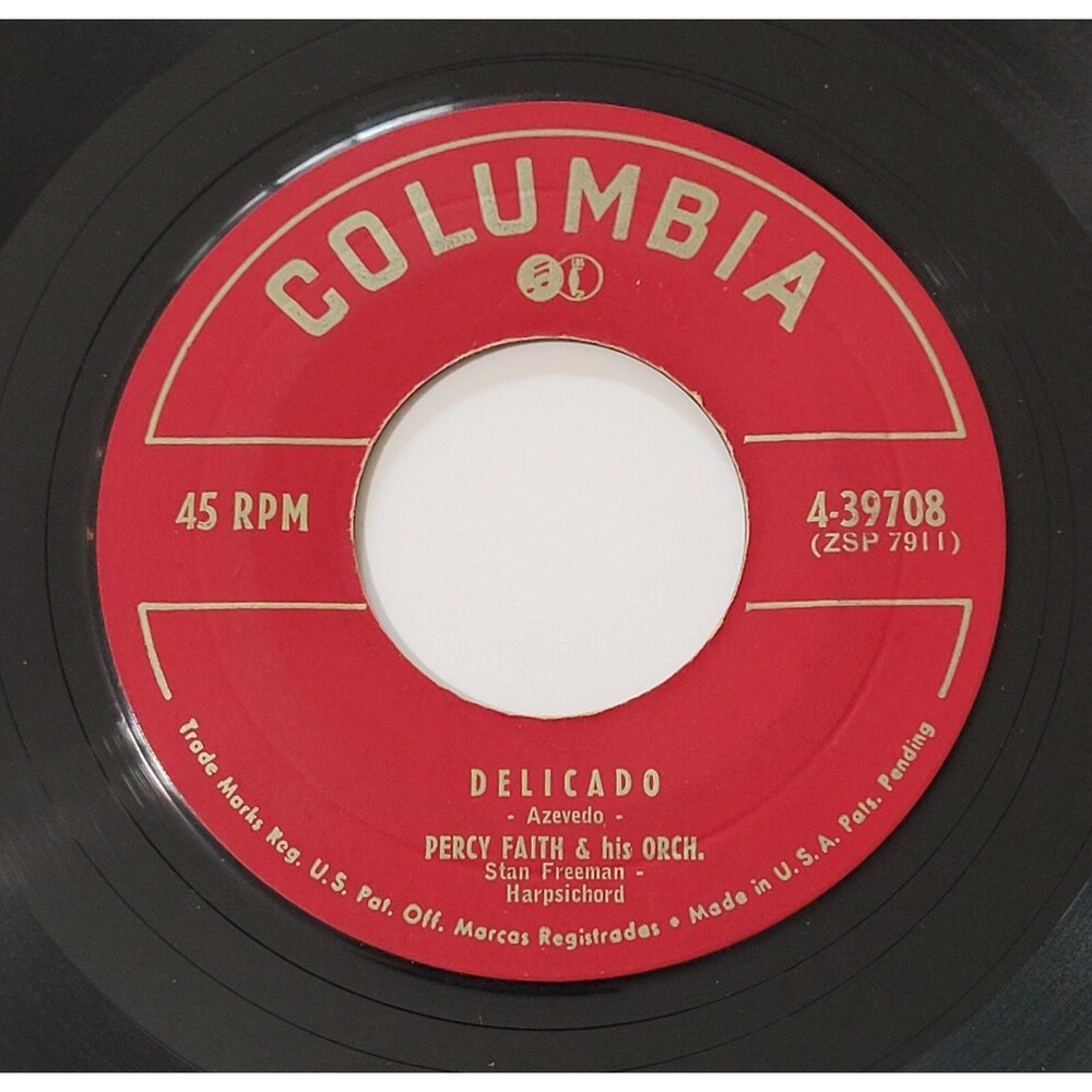 Percy Faith Delicado / Festival 45 RPM Vinyl Columbia M- Easy Listening '52